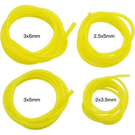4 Pièces Tuyaux d'Essence Longueur 1 m Universel Tuyau de Conduite de Carburant Outils de Jardin Jaune Transparent pour Souffleur Coupe-Bordure Tronçonneuse Tondeuse à Gazon Accessoires (1/4)