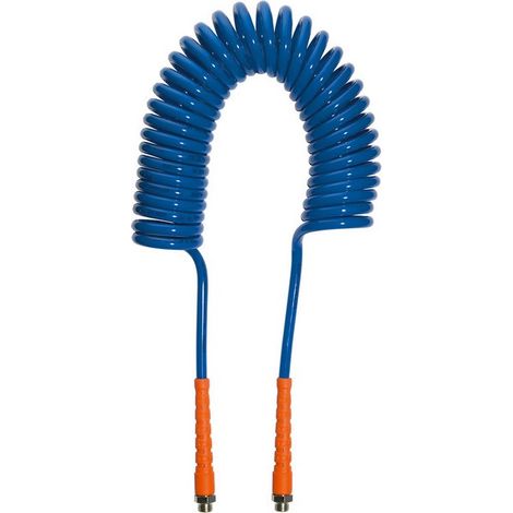 Tubo A Spirale Flessibile Pu Con Raccordi A Vite, Misure : 12,0 X 8,0 Mm, Raccord G 3/8 Pouces, Ø Di Spirale Esterno 80 Mm, Lunghezza : 6,0 M