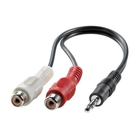 Câble de raccordement Value 11.99.4340 Jack audio [1x Jack mâle 3.5 mm - 2x Cinch-RCA femelle] 0.20 (1/2)