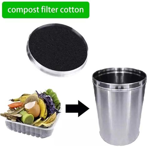 6 filtres en coton au charbon actif pour compost – Absorption des odeurs (1/4)