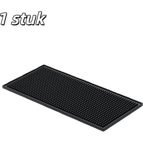 PVC draining and heat-insulating mat, 30 x 15 x 1 cm, non-slip, for bar and kitchen, black (1/5)