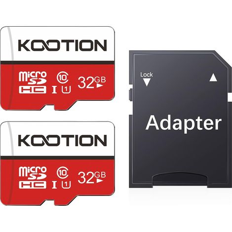 Carte Micro SD 32 Go Lot de 2 Carte Mémoire UHS-I Vitesse jusqu'à 85 m/s,TF Micro SDHC, T-Flash Classe 10, U1 pour Drone/Dash Cam/Camera/Phone/Nintendo-Switch/PC/Tablet (1/5)