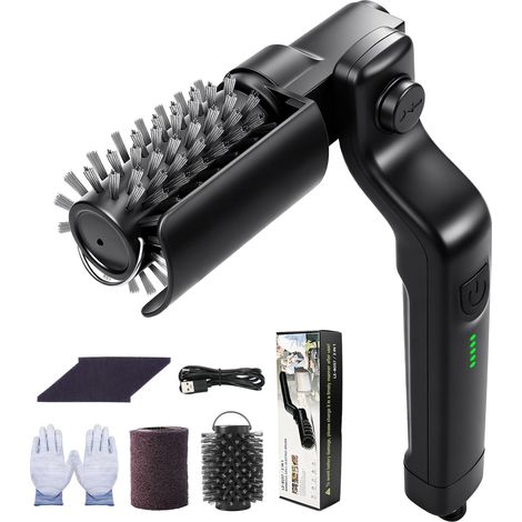 Brosse Nettoyage Barbecue Électrique - 2 Têtes - Acier Inoxydable - 3 Vitesses - Gril Gaz Charbon - IPX4 (1/5)