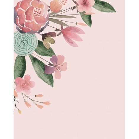 Papier peint panoramique romantique Fleur Bisou (1/5)
