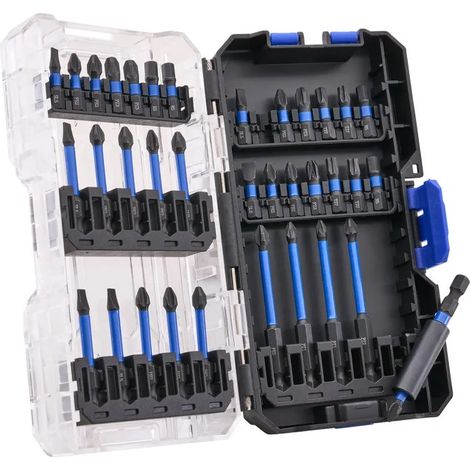 Faithfull 36 Piece Impact Screwdriver Bit Set + Bit Holder + Case XMS26SBIT36