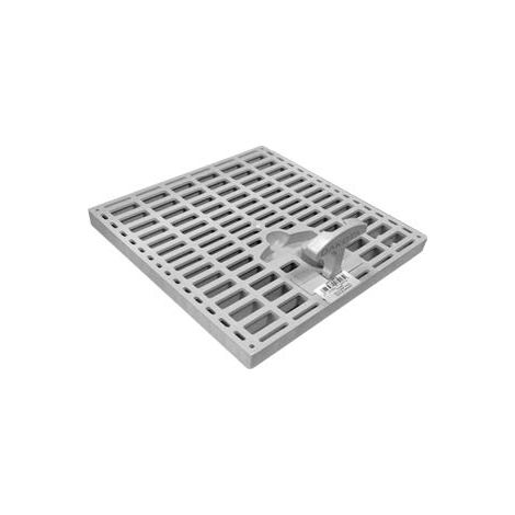 Jardibric – Grille de voirie d'évacuation des eaux pluviales – Polypropylène renforcé – 28,2 x 28,2 cm pour regard 30 x 30 cm – Poignée intégrée