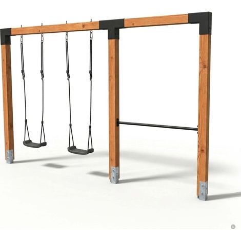 EXIT Linea Robust 110 doppelte Holzschaukel mit Reckstange (1/5)