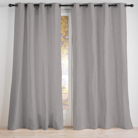 Rideau 100 % occultant uni et coloré Taupe 140x260 cm (1/2)