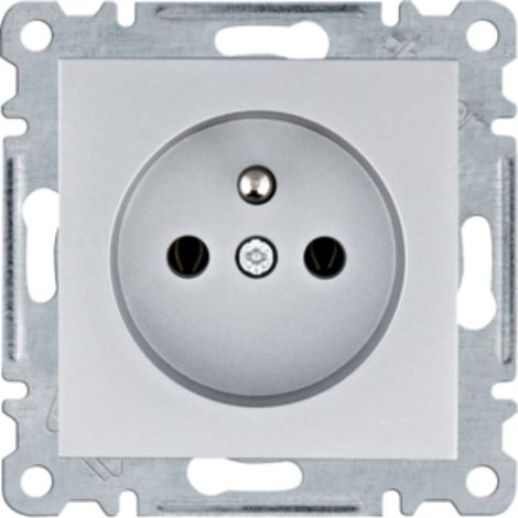 Enchufe Lumina con toma de tierra 16A/250VAC Plata WL1022