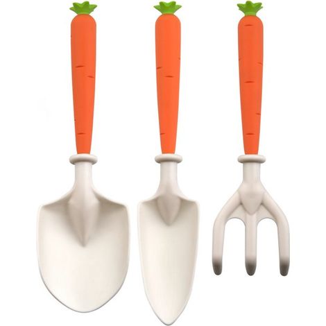 Juego de 3 piezas, Herramientas combinadas, Naranja, plástico, Paleta de plantar, Paleta de jardín, para tierra, plantar, cavar, trasplantar (1/5)