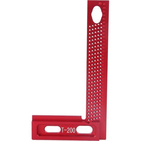 T-200 200-mm-Holzbearbeitungslineal, Lochlineal aus Aluminiumlegierung, für Holzbearbeitungswerkzeuge, Markierungshilfe für die Holzbearbeitung (1/5)