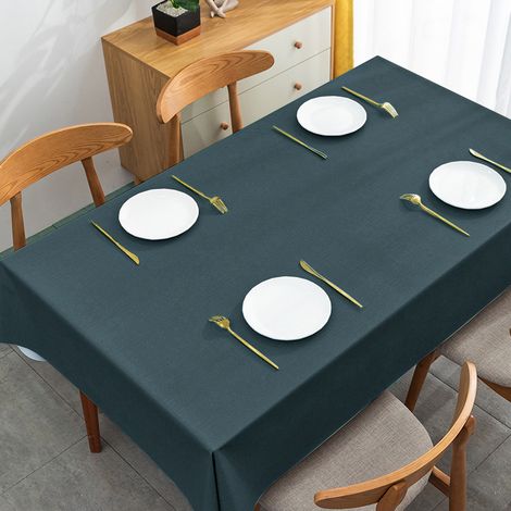 Nappe vert foncé, 90 x 135 cm — Imperméable et antitache — Tissu PVC lavable — Rectangulaire, élégante et résistante — Convient aux tables basses