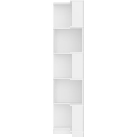 Étagère d'angle multifonctionnelle blanche L 63,5 x P 45 x H 175 cm avec LED pilotable par application (1/5)