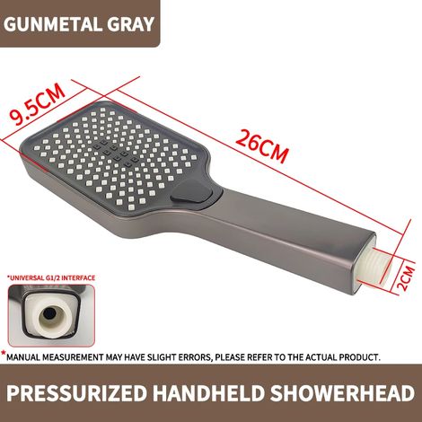 Pommeau de douche à main haute pression (gris anthracite), 3 modes de jet, pulvérisateur Super Boost en ABS noir/blanc mat (1/5)