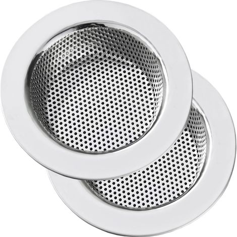 Passoire d'évier en acier inoxydable, passoire pour évier, passoires pour éviers à bord large de 11,3 cm de diamètre (lot de 2) (1/5)