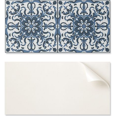 Baldosas de vinilo autoadhesivas con estampado para sal贸n. Dise帽o floral con adornos, 10x40x20 cm.