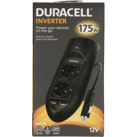 Duracell Convertitore continuo-alternativo 175 Watt connettori di uscita: 2 Europa nero (1/2)