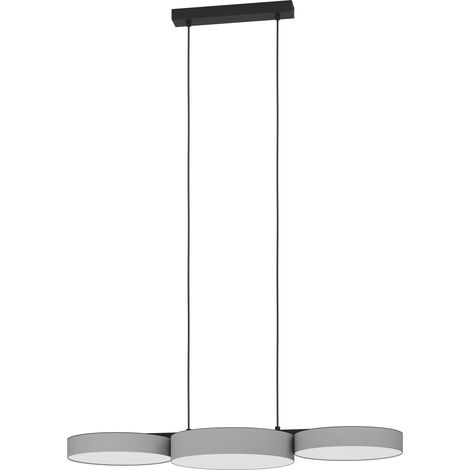 EGLO connect.z Smart-Home LED Pendelleuchte Barbano-Z, Hängelampe aus schwarzem Metall und grauem Textil, ZigBee, App und Sprachsteuerung Alexa, warmweiß-kaltweiß, RGB, dimmbar (1/5)