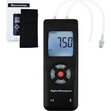 Manomètre de Digital, vide tenu dans le mètre de mesure portatif de pression d'air/gaz (1/5)