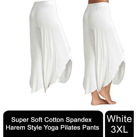 Aquarius Super Soft Modal Spandex Yoga Pilates Pants, White 3XL (1/5)