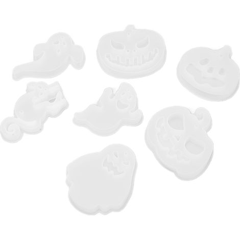 Moule citrouille en résine époxy cristal à faire soi-même (7 pièces), série Halloween, décoration murale, moule fantôme mignon et original en silicone (1/5)