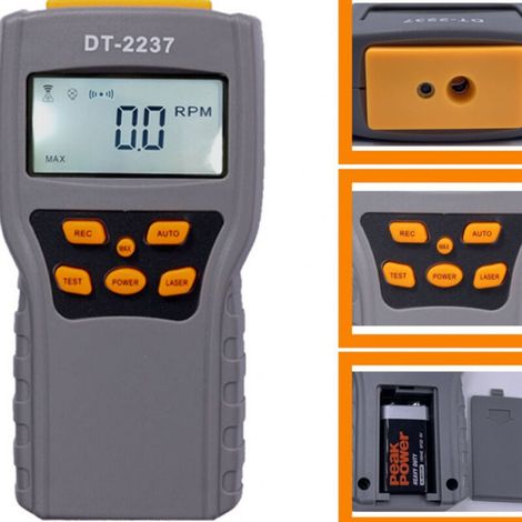 Tragbarer digitaler Drehzahlmesser mit Speicher, Messdatenlogger, optischen und taktilen Drehzahlmessfunktionen, hohe Genauigkeit, geeignet für Industriemotoren, Automobile usw. (1/4)