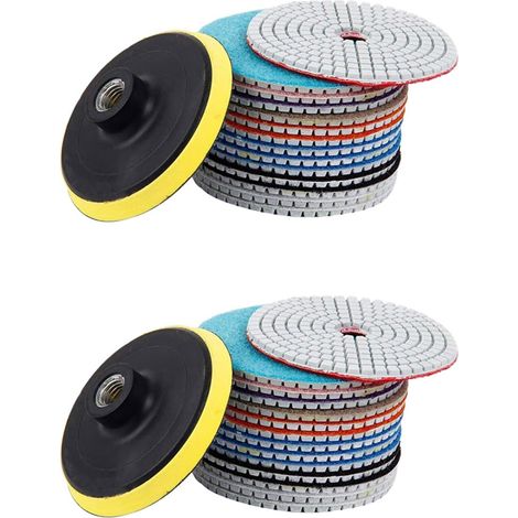 30 Pièces Séries de Tampons de Polissage Diamant 4 Pouces 100mm Humide/Sec pour Pierre Béton Marbre Polissage Utilisation Ensemble de Disques de Meulage (1/5)