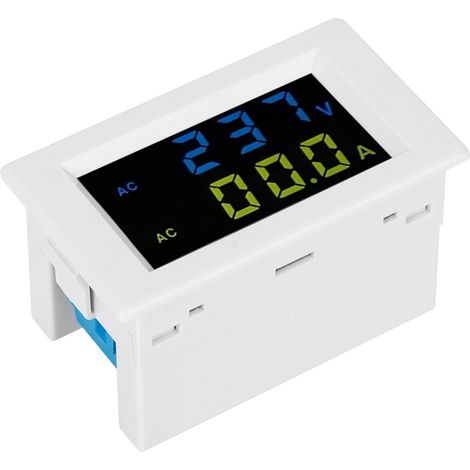 Digitales Voltmeter mit präziser Strommessung, weiß/schwarz, Doppelanzeige, weißes Gehäuse (1/5)
