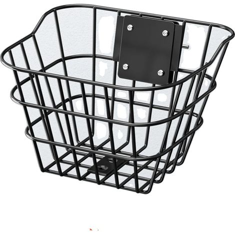 Cestino per bicicletta, capacità massima 20 libbre, struttura in acciaio resistente, 20 libbre, non pieghevole (1/2)
