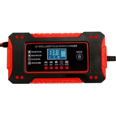 Chargeur intelligent 12V 6A réparation par impulsion pour batterie auto moto plomb AGM LiFePO4 (1/5)