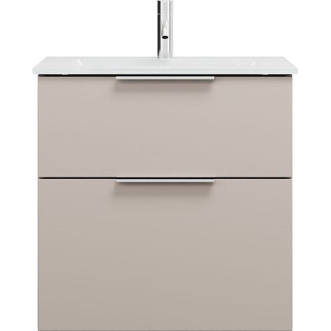 burgbad Eqio lavabo en verre avec meuble sous-lavabo, largeur