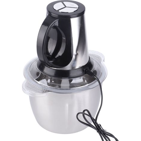 Hachoir à viande électrique 3L 600W en acier inoxydable, avec 4 lames tranchantes, prise UE 220V. Idéal pour la viande, les légumes, les fruits et les noix. (1/5)