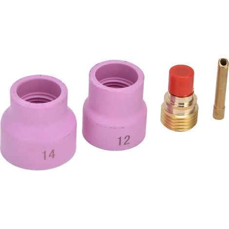Lot de 4 accessories meche TIG ceramique rose lentille gaz porte electrode conique connecteur pour torche WP 9 20 25 (1/5)