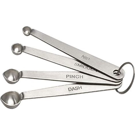 Ensemble de 4 mini-cuillères doseuses en acier inoxydable 201 - Pince pour tableau de bord - Outils et accessoires de cuisine