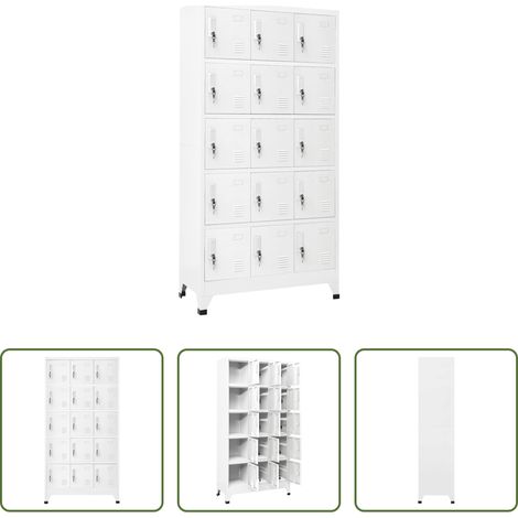 vidaXL Stahl - Schließfachschrank Hellgrau 90x40x180 cm Stahl (1/5)