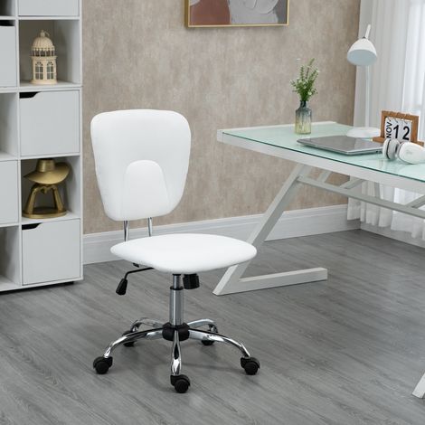 Silla de Oficina Giratoria con Altura Ajustable y Función Basculante para Escritorio Estudio 50x54x87,5-96,5 cm Blanco (1/5)