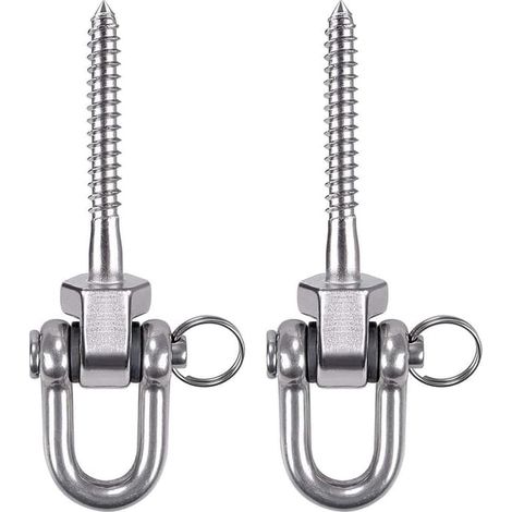 2 supports de suspension pour hamac, crochets, vis de fixation, acier inoxydable 304, robustes, capacité de charge de 800 kg pour hamac de yoga ou sac de frappe (1/3)