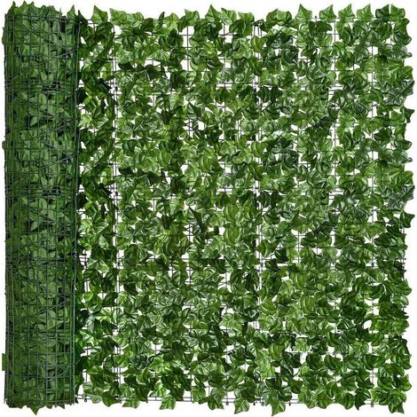 Clôture artificielle en lierre 50 x 300 cm – Brise-vue durable pour jardin, protection de la vie privée extérieure, décoration verte (1/5)