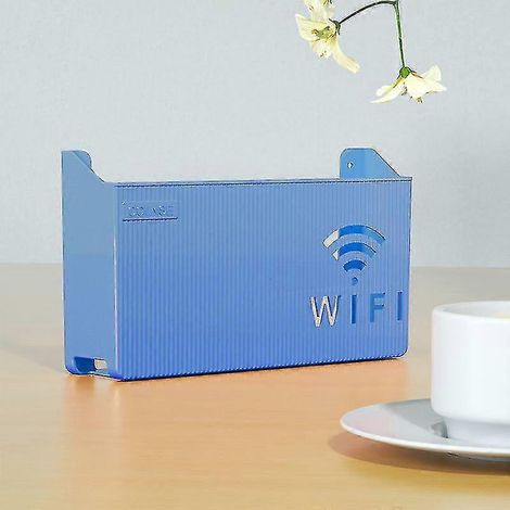Aufbewahrungsbox für WLAN-Router, Wandhalterung aus ABS-Kunststoff, Kabelhalterung-Blue