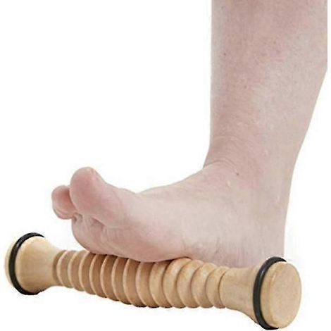Rouleau de massage en bois pour les pieds, soulageant la fasciite plantaire et les tissus profonds. Outil de massage anti-stress. (1/5)