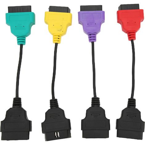 Kit de remplacement pour outil de diagnostic automobile Fiat : câble adaptateur OBD2 en 4 pièces, connecteur de diagnostic, calculateur Fiat (1/5)