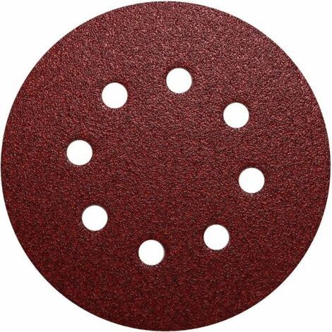 Lot de 50 disques de ponçage abrasifs 125 mm grain 80 8 trous autobloquants