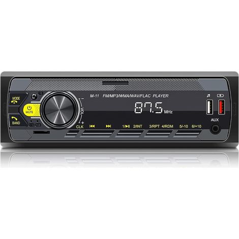 1-Din-Autoradio mit Bluetooth-Freisprecheinrichtung, Sprachassistent und Handy-APP-Steuerung, FM-MP3-Player, 2 x USB, TF-Karte, AUX-Audio mit Fernbedienung