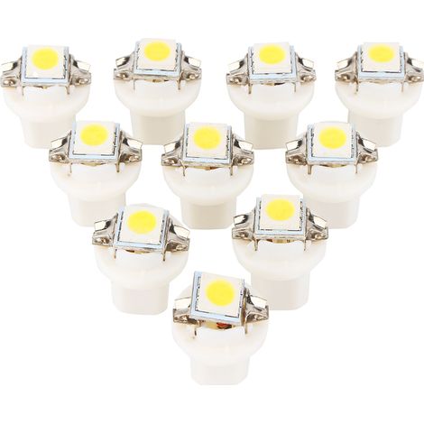 10 ampoules LED T5 5050 1SMD 12V pour tableau de bord, compteur de voiture, éclairage de tableau, lot de 10 (1/5)