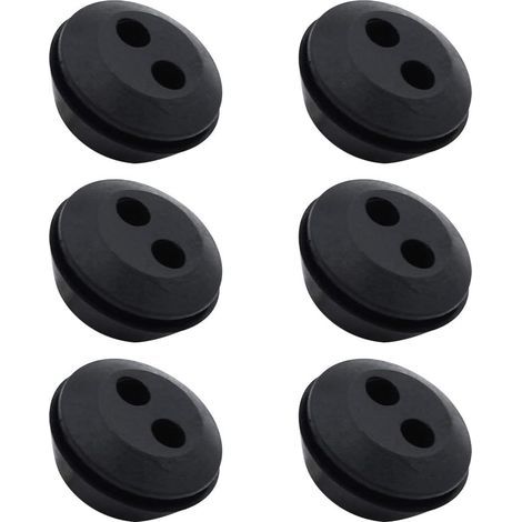 Lot de 6 Bouchon de Tuyau de Carburant Joint de Réservoir Caoutchouc 2 Trous Passe durite passe Durite Reservoir Debroussailleuse Accessoires (1/5)