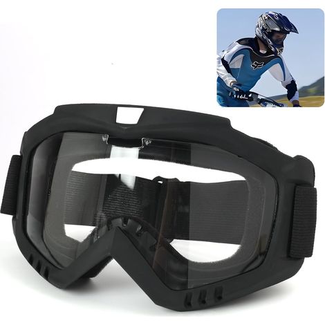 Motocross-Brille, UV400-Schutz, ATV-Brille, Dirtbike-Brille, staub- und winddicht, flexibler TPU-Rahmen und PC-Gläser, geeignet für Brillenträger (1/5)