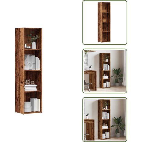 Libreria decorativa - vidaXL Libreria Legno Antico 36x30x143 cm in Legno Multistrato - Libreria a 4 ripiani