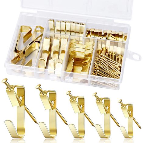 Kit per appendere quadri (130 pezzi): ganci, fissaggi per cornici e quadri. - AquaForge (1/4)