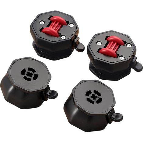 Lot de 4 roulettes avec frein - Rotation à 360 ° - Pour appareils de cuisine - Pas de perçage - Rouleaux universels (1/5)