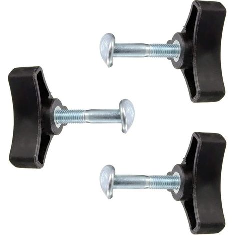 Rasenmäher Ersatzteile Set 3-teilig - Kreuzgriff, Flügelmutter & Dreieckknopf mit Schrauben - Zubehör für Elektro Rasenmäher Reparatur und Wartung